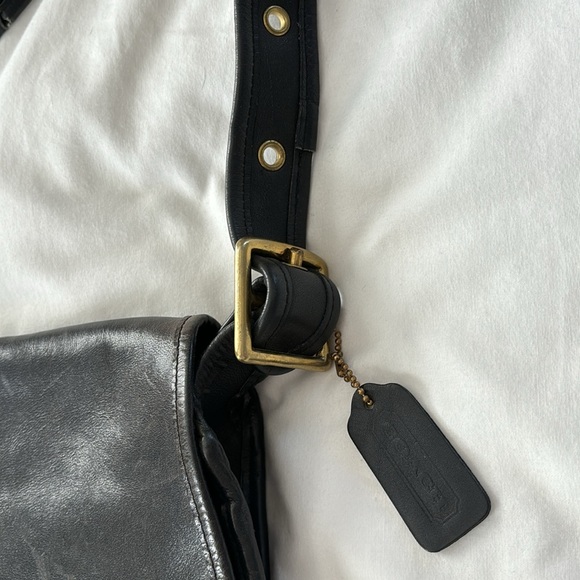 Vintage Coach Stewardess Bag Black Crossbody Messanger Bag - Picture 3 of 16